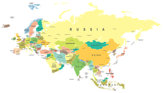 Asien Russland Europa